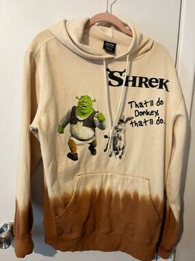 SHREK PULL OVER HOODED SWEATSHIRT OVERSIZE SZ M NWOT